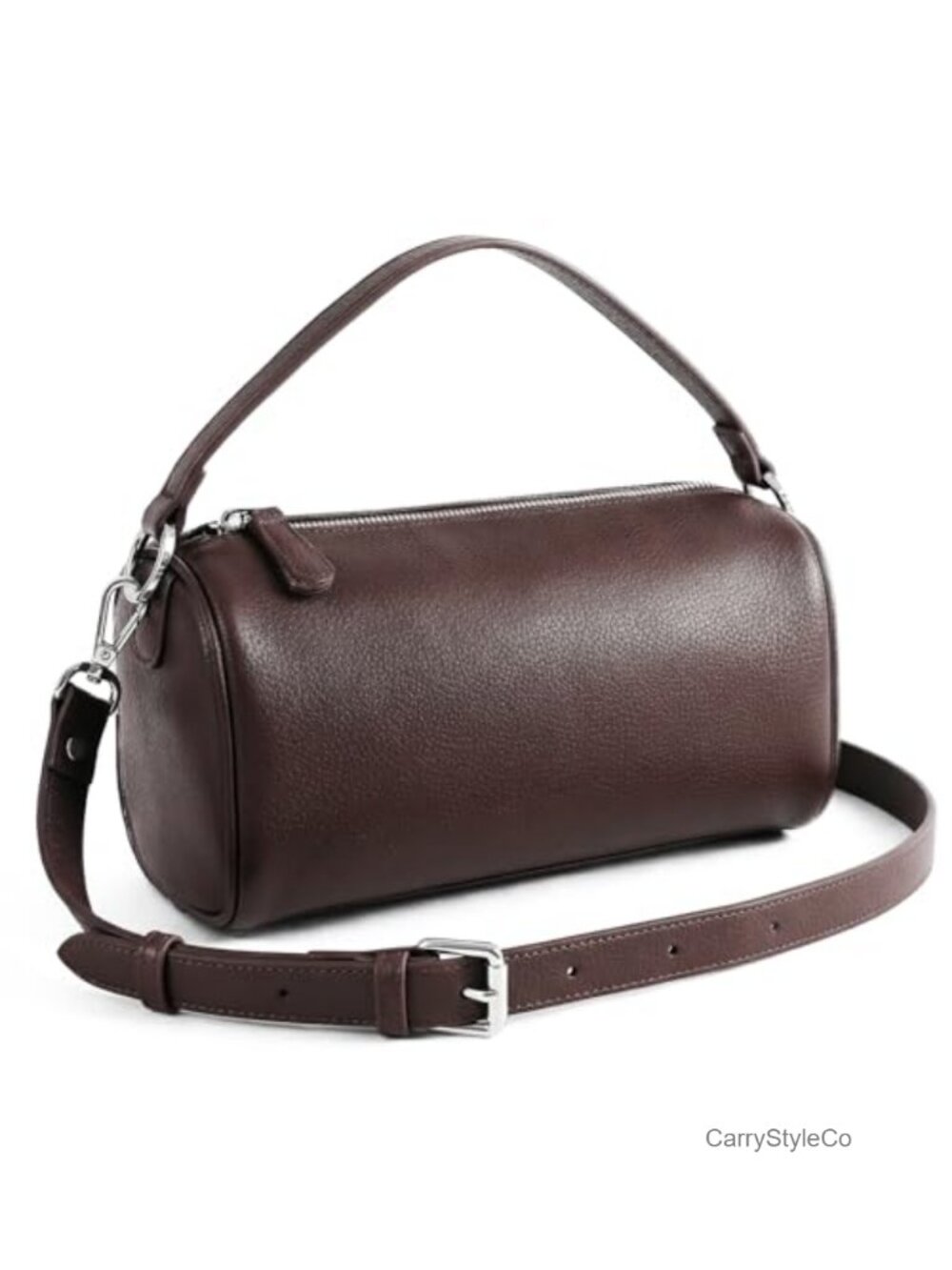 Vegan Leather Crossbody Bag Women Cylinder Barrel Shoulder Purse Adjustable